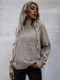 Loose Round Neck Pullover Cable-knit Sweater Women's Clothing