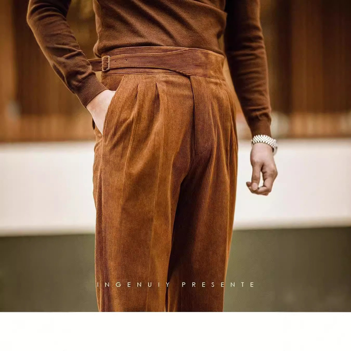 Corduroy Straight Pants Men's Loose Wide-leg Casual Pants