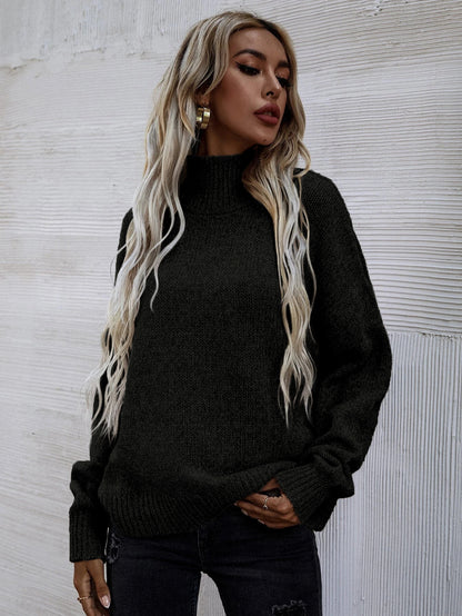 Loose Round Neck Pullover Cable-knit Sweater Women's Clothing